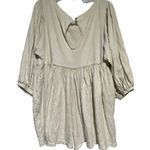 FP Beach Women's Top Blouse Ruffle Linen Blend Off White Casual Size Medium Photo 2