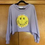 Peach Love California Peach Love Cowgirl Smiley Face Graphic Crewneck Pullover Cropped Sweatshirt Photo 0