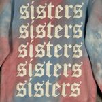Sisters Shirt Womens Small Blue Pink Tie Dye Hoodie Sweatshirt Casual Athleisure Photo 5