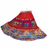 Vintage Lotus Tiered Ribbon Maxi Skirt Floral Boho Festival Peasant Patchwork Pink Size L Photo 14