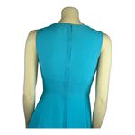 American Vintage 50's Blue Sleeveless Pleated Belted Gemstone Dress small Photo 9