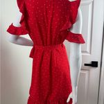 She & Sky Ruffle Dress Burgundy Maroon Dark Red Size L. B15 Photo 3