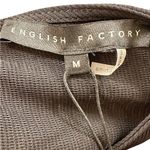 English Factory Black Puff Long Sleeve Top Size M NWT Key Hole Back Round Neck Photo 4