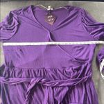 Ava & Viv  Long Balloon Sleeve Purple Midi Faux Wrap Dress Tie Front 3X 24/26 Photo 8