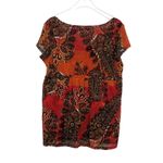 Axcess Y2K Orange Red Retro Floral Paisley Butterfly Babydoll Blouse Small Photo 3