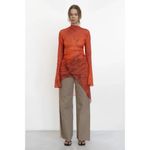 Jade Cropper Draped Twisted Dress in Red Snake Print 38 New Womens Serpent Mesh Size undefined Photo 12