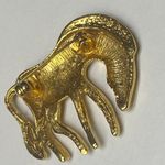 Zebra Zoo Wild Animal Jewelry Pin Brooch Gold Color Metal Vintage Photo 8