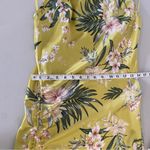 Mable Isabela Satin Tropical Floral Asymmetrical Midi Dress Yellow Medium Photo 11