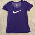 Nike The  Tee Purple Check Mark Tee Shirt Dri Fit Athletic Cut XS Photo 2