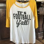 Its Football Yall Baseball Tee Comfy Shirt White Size M Photo 3
