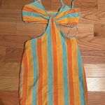 Princess Polly Striped Alicia Mini Cami Dress Orange with cut out size 8 NWT Photo 1