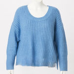 Free People  Sweater Womens XS Blue Chunky Drop Shoulder Oversize‎ Cozy Pullover Photo 0
