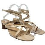 Anthropologie  Quinn Strappy Heels Lace-Up Sandals Shoes Beige Tan Size‎ 7.5 Photo 0