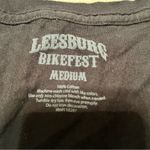 Leesburg Bikefest Women Size Medium Black Short Sleeve Shirt Fitted Biker V Photo 2