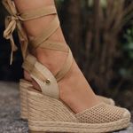 ZARA ✨ Woven Lace-Up Espadrille Wedges Size 41 (10.5-11) Photo 0