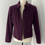 Casual Corner Size 6 Wool Purple Zip Up Jacket with Pockets Photo 2