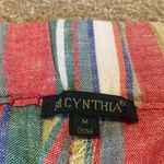 For Cynthia  Linen Blend Striped Elastic Waist Pants Sz Medium Photo 6
