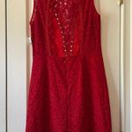 Saylor NWT x Free People Red Cherie Lace Mini Dress Size Large Photo 3