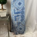 No Boundaries  Blue & White Paisley Print Attached Shorts Sleeveless Maxi Dress S Photo 4