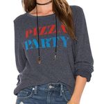 Wildfox Pizza Party Baggy Beach Jumper Sweater Navy Size Medium Cozy Photo 0