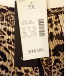 Maggie Barnes  Women's 5X Animal Print Kaftan Tunic Top Gold D Ring Accent Photo 3