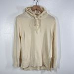 Banana Republic Italian Merino Blend Hoodie Sweater Cream Size M Ribbed Cuffs Photo 1