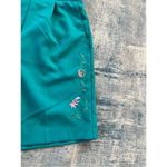 Vintage David Smith Teal Embroidered Floral Strawberry Shorts Size 6 Blue Photo 2