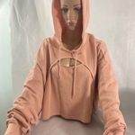 Flirtitude  Active XXL (Juniors) Pink Crop Cut Out‎ Hooded Sweatshirt Photo 0