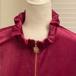 Lilly Pulitzer  Skipper Ruffle Dress Bordeaux Berry Velour Pocket Winter Party XL Photo 3