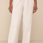 Lulus  Sophisticated Feel Beige Pleated High-Rise Wide-Leg Pants Sz L Photo 0