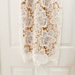 Lulus Lulu’s Temps De L'Amour White Lace Bodycon Midi Dress sz Medium Photo 6