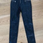 Tiger Mist - Faux Leather Fold Over Waist Pants in Black Photo 0