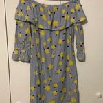 Crown & Ivy  Striped Floral Flower Power Dress Off The Shoulder Ruffle Small Photo 0