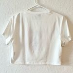 NWOT Bunny Rabbit Flowers Retro Style Kitsch White Crop Top Shirt Size Large Photo 3