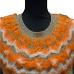 Marc New York  Women’s Size Large Camel & Orange Faux Fur‎ Sweater Photo 1