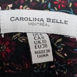 Carolina belle  Black & Maroon Floral Slim Ankle Pants Size 6 Photo 5