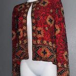 Adrianna Papell Vintage Evening Beaded Red Formal Long Sleeve Cardigan Medium Photo 0