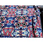 B Jewel Blue and Red Aztec Boho Print Maxi Skirt Roll Up Waist Tall Friendly Photo 2