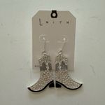 Leith Nordstrom Cowboy Boot Drop Earrings - Silver Tone - NWT Photo 2