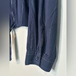 Rails Piper Panama Stripe Navy Blue Metallic Shirt Top Blouse Size S Photo 7
