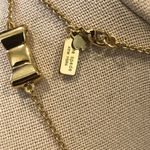 Kate Spade  Gold Tone Gold Enamel Bow Long Necklace Photo 3