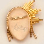 VINTAGE FLAPPER ART DECO CRYSTAL RHINESTONE BROOCH Gold Photo 7