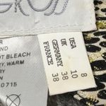 Vintage George Gross Metallic Gold Black & White Patterned Dress Animal Print Multiple Size 8 Photo 6