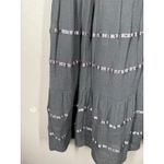 J Gee Womens Gray Crinkle Maxi Skirt M Tiered Boho Festival Hippie Fairy Grunge Size M Photo 3