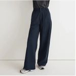 Madewell  The Harlow Wide Leg Pants 6 Pleated Trouser Navy Minimalist Office Photo 1