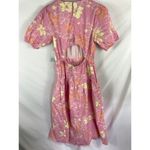 MELLODAY Floral Short Sleeve Open Back Midi Dress Pink Size Small Photo 3