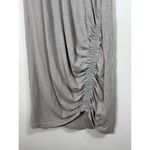 Sundry  Short Tan Neutral T Shirt Dress Large jersey knit Stretch Ruching Crew Photo 4