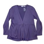 Ny&co New D& Heavenly Jersey Long Sleeve One Button Cardigan Sweater Womens L Purple Photo 2