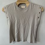 Nation Ltd Oran Grommet Muscle Tee Short Sleeve Sz Large Pumice Gray Minimalist Photo 0