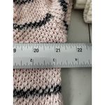 Sundry Lace-Up Sweater Small Women Natural Striped Knit Stretch PInk Photo 6